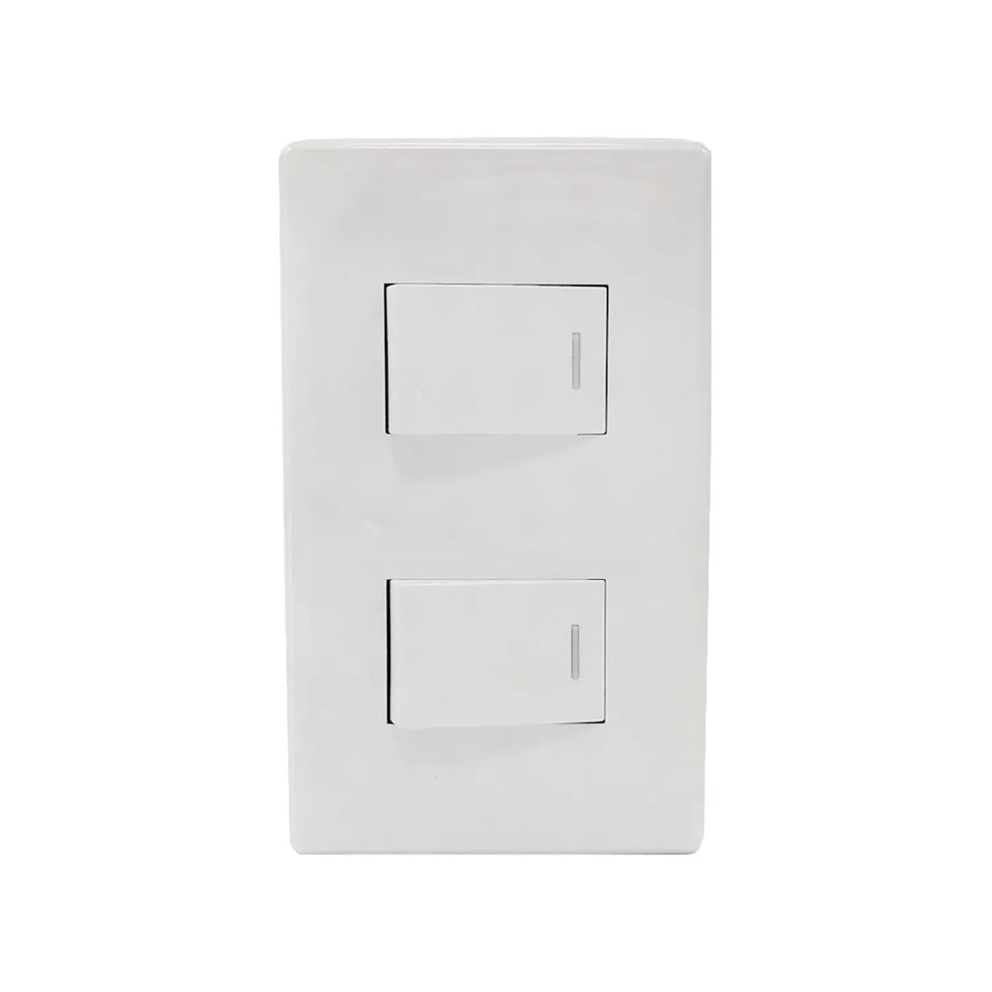 Placa 2 apagadores blanca Sanelec 4447 italia