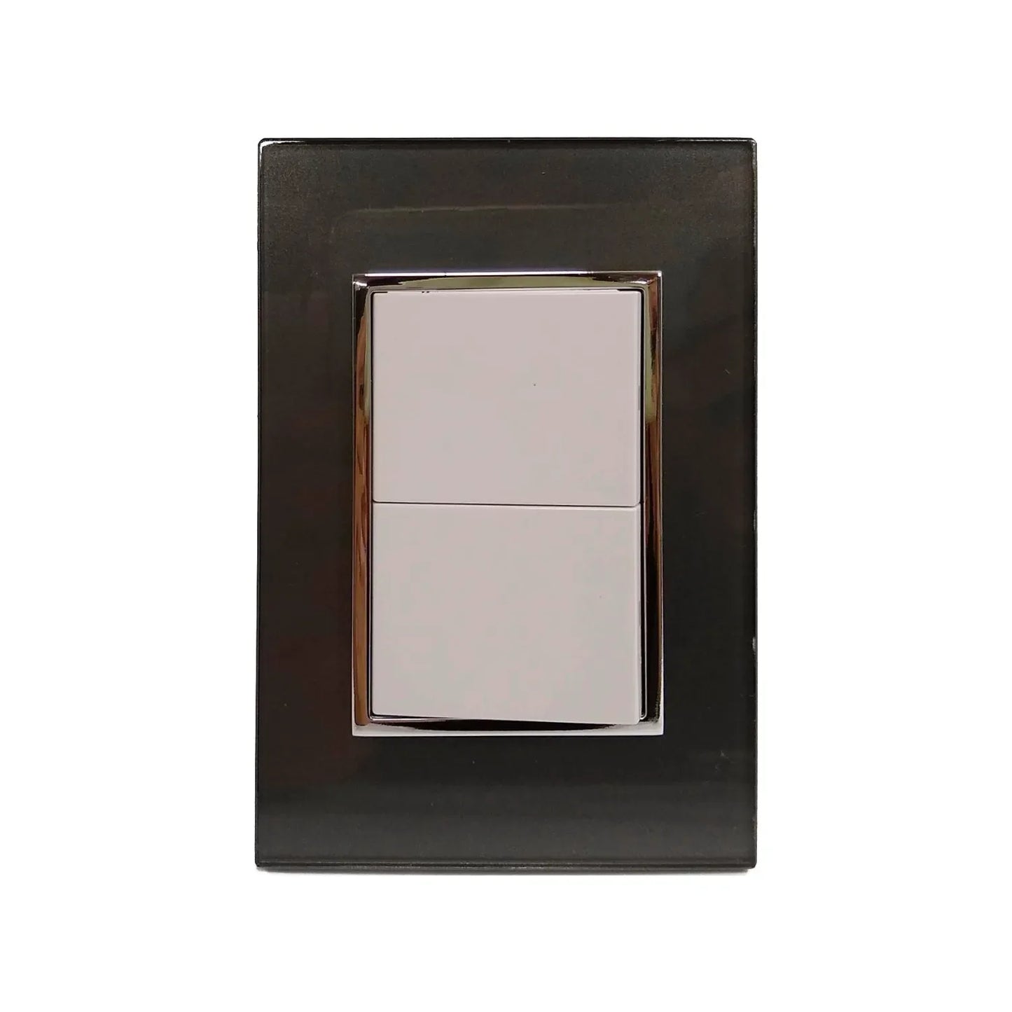 Placa 1 apagador/1 apagador escalera negra Sanelec 4544 venecia