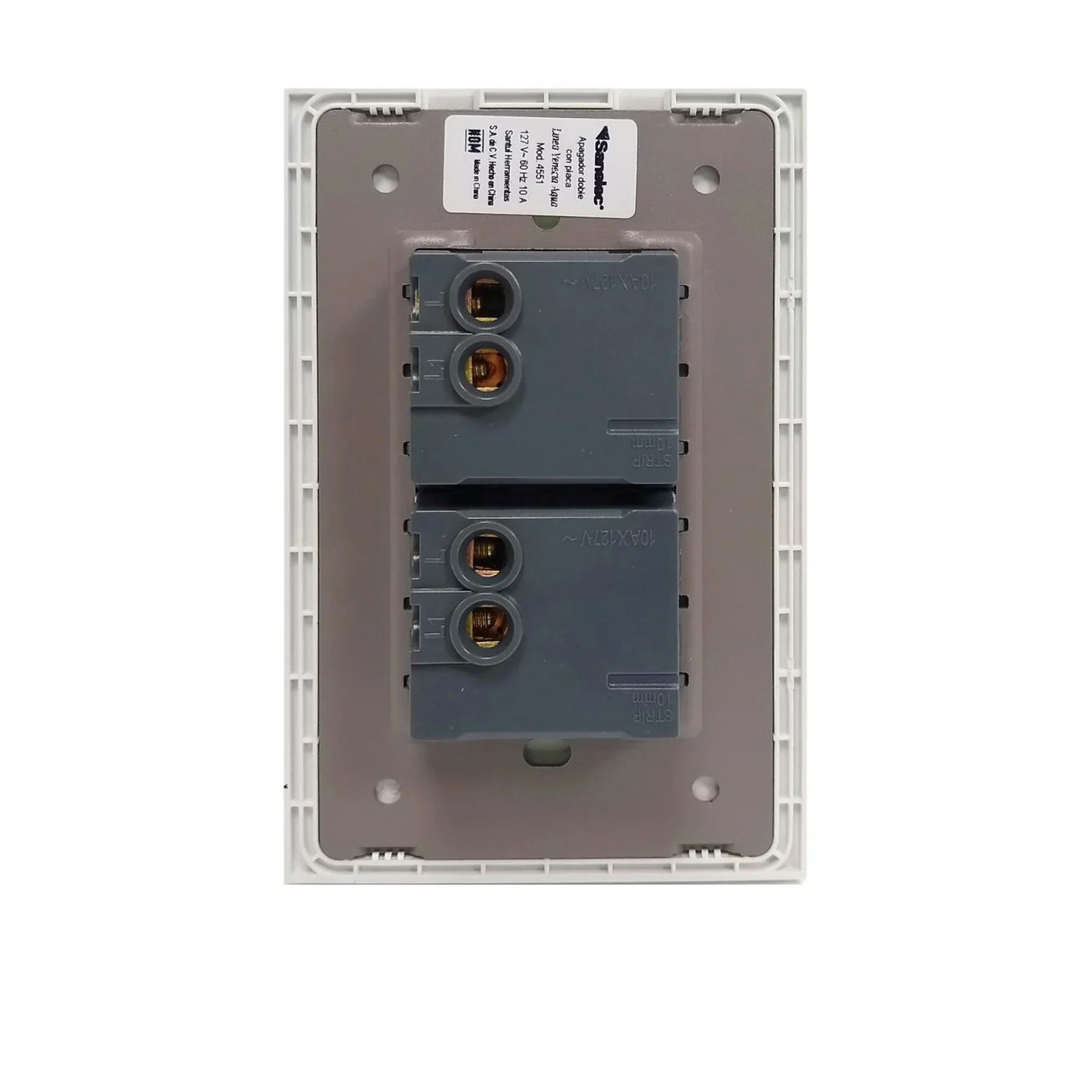 Placa 2 apagadores azul Sanelec 4551 venecia