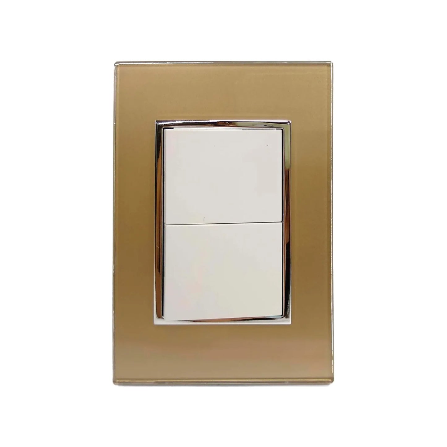 Placa 1 apagador/1 apagador escalera dorada Sanelec 4561 venecia