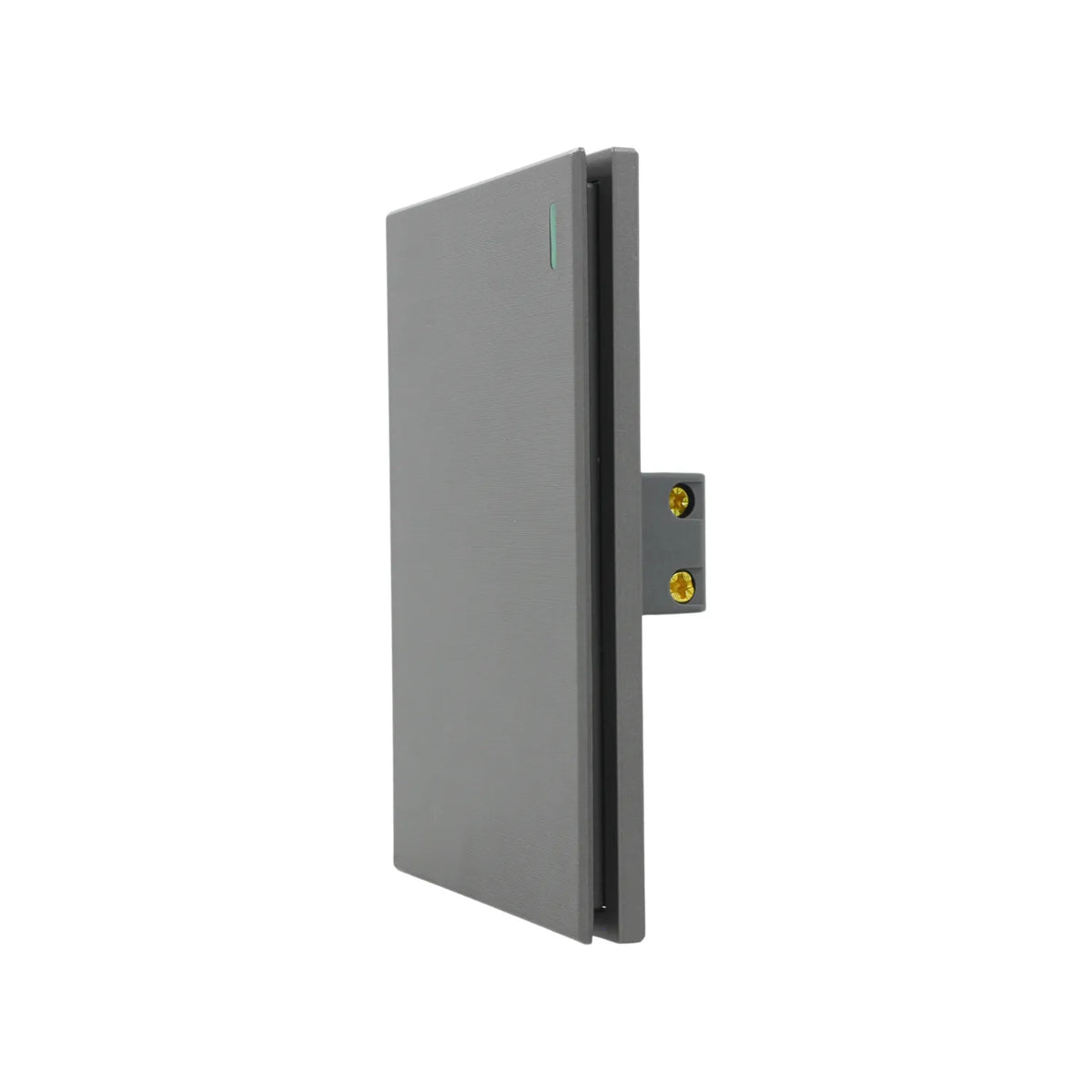 Interruptor de pared gris antracita con indicador LED verde diseño moderno extraplano para instalaciones eléctricas