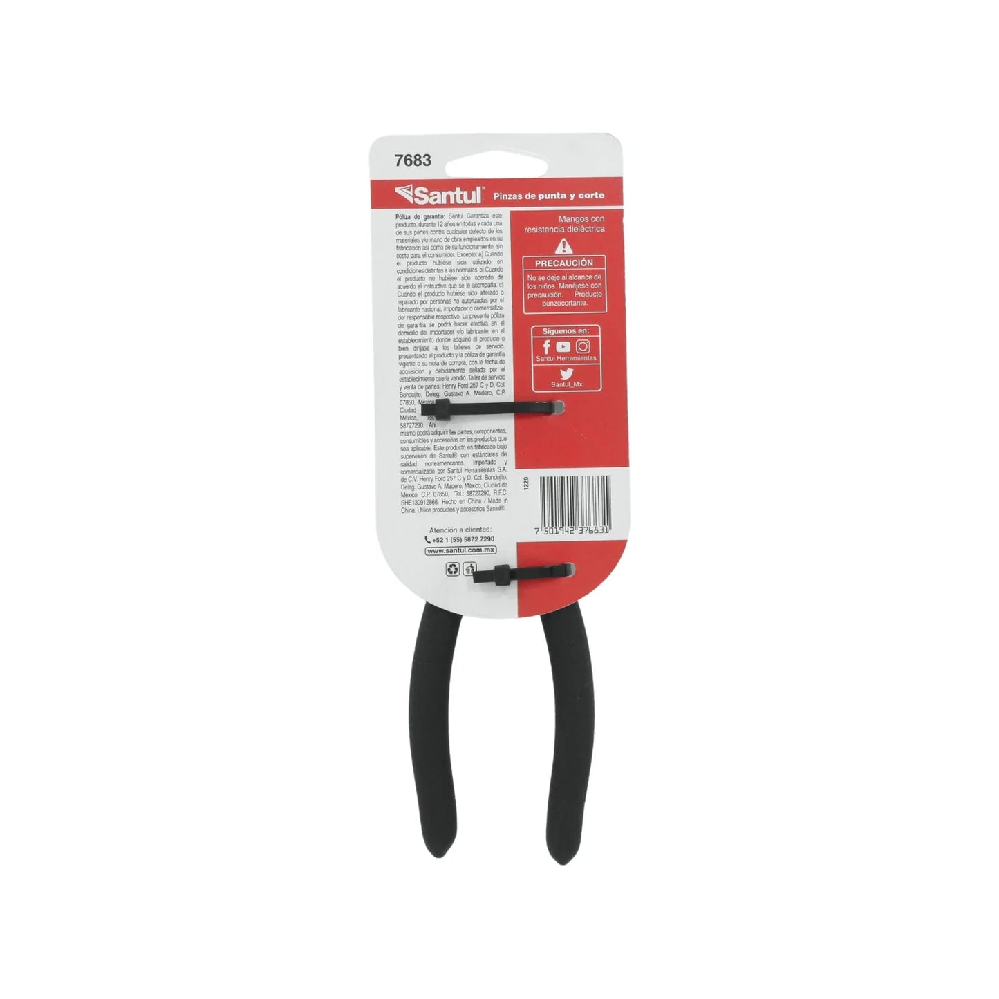 Pinza de punta y corte 8" Santul profesional 7683