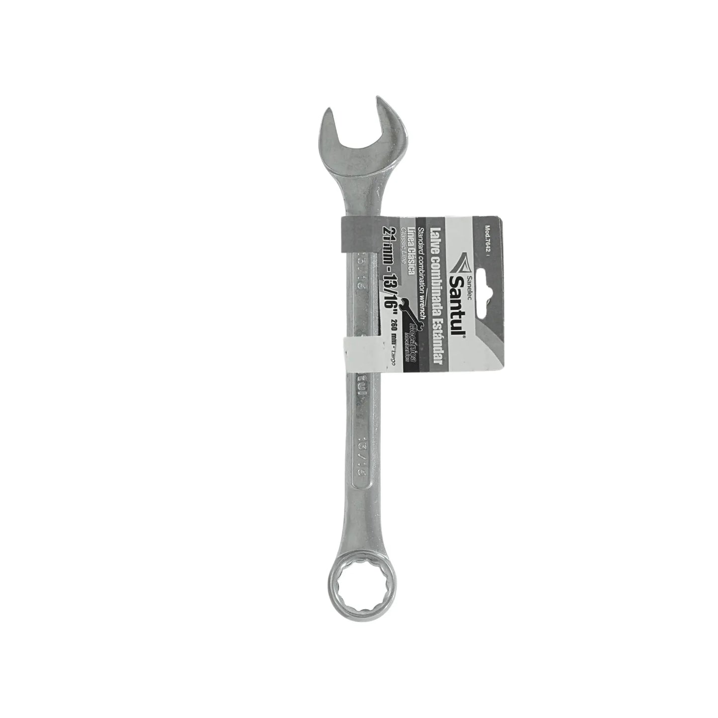Llave combinada Santul estándar 21mm 13/16" cromada, 260mm, herramienta manual para apriete