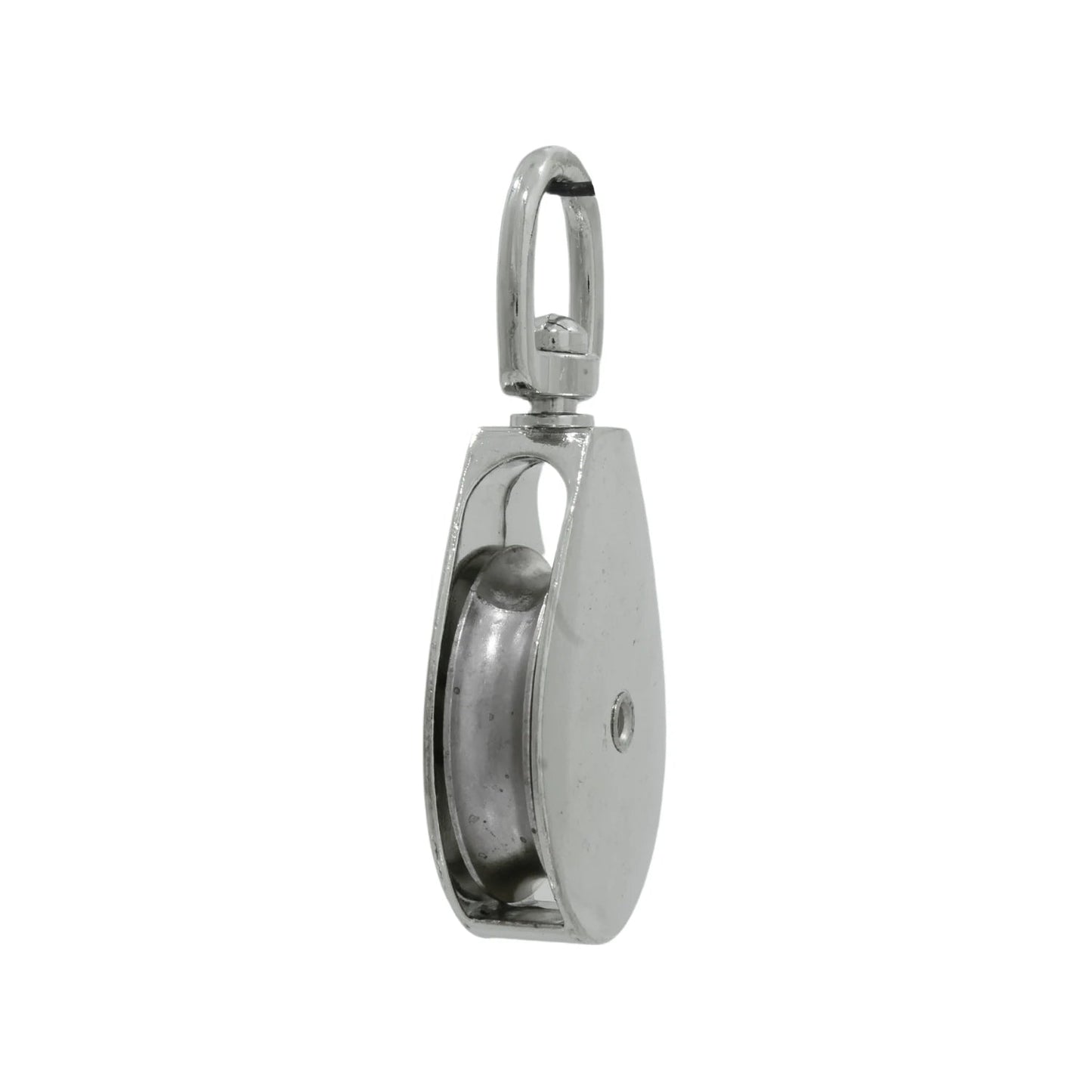 Garrucha de polea sencilla de metal con ojo giratorio, para noria y sistemas de elevación de carga ligera.