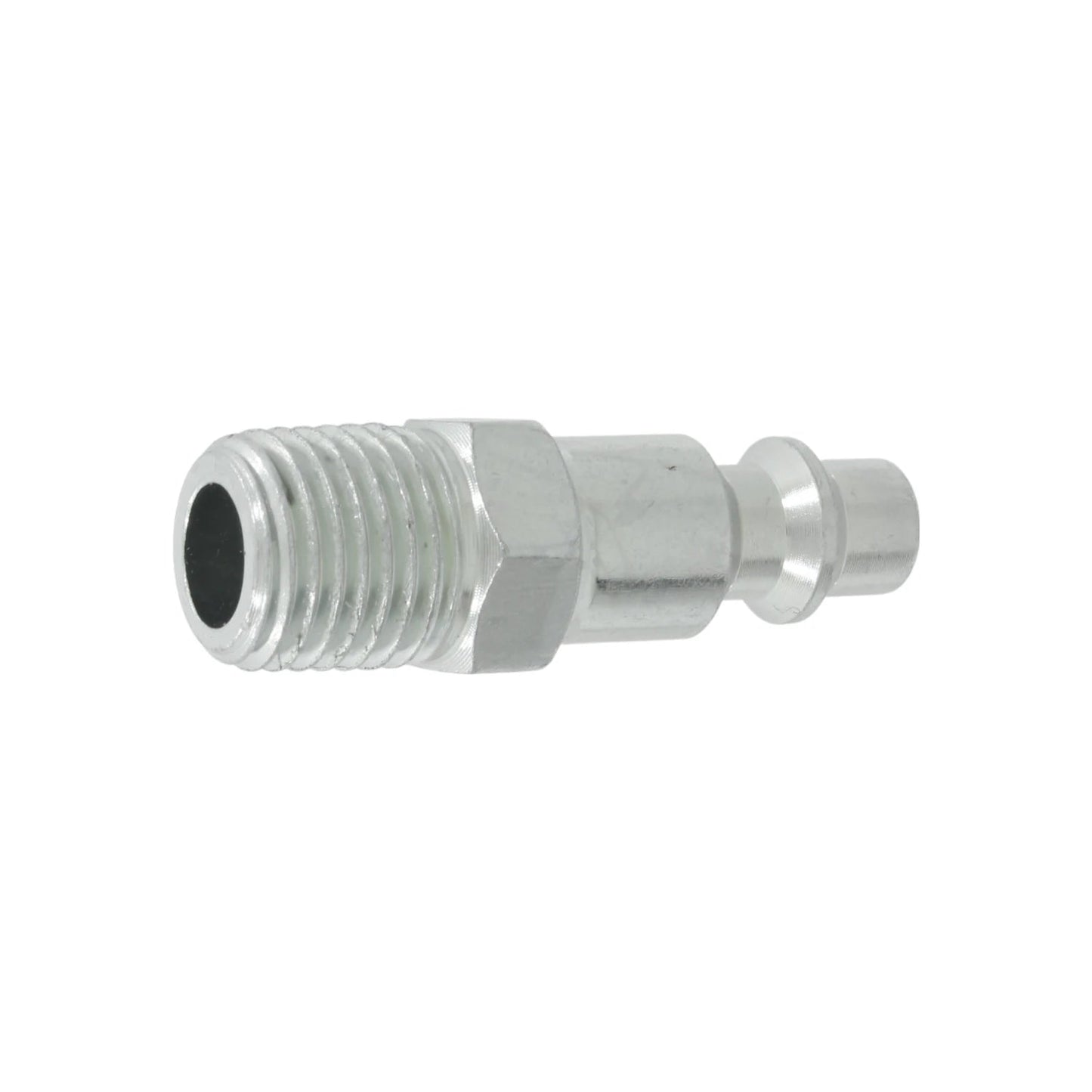 Conector macho para compresora de aire 1/4" cromado, acople rápido neumático