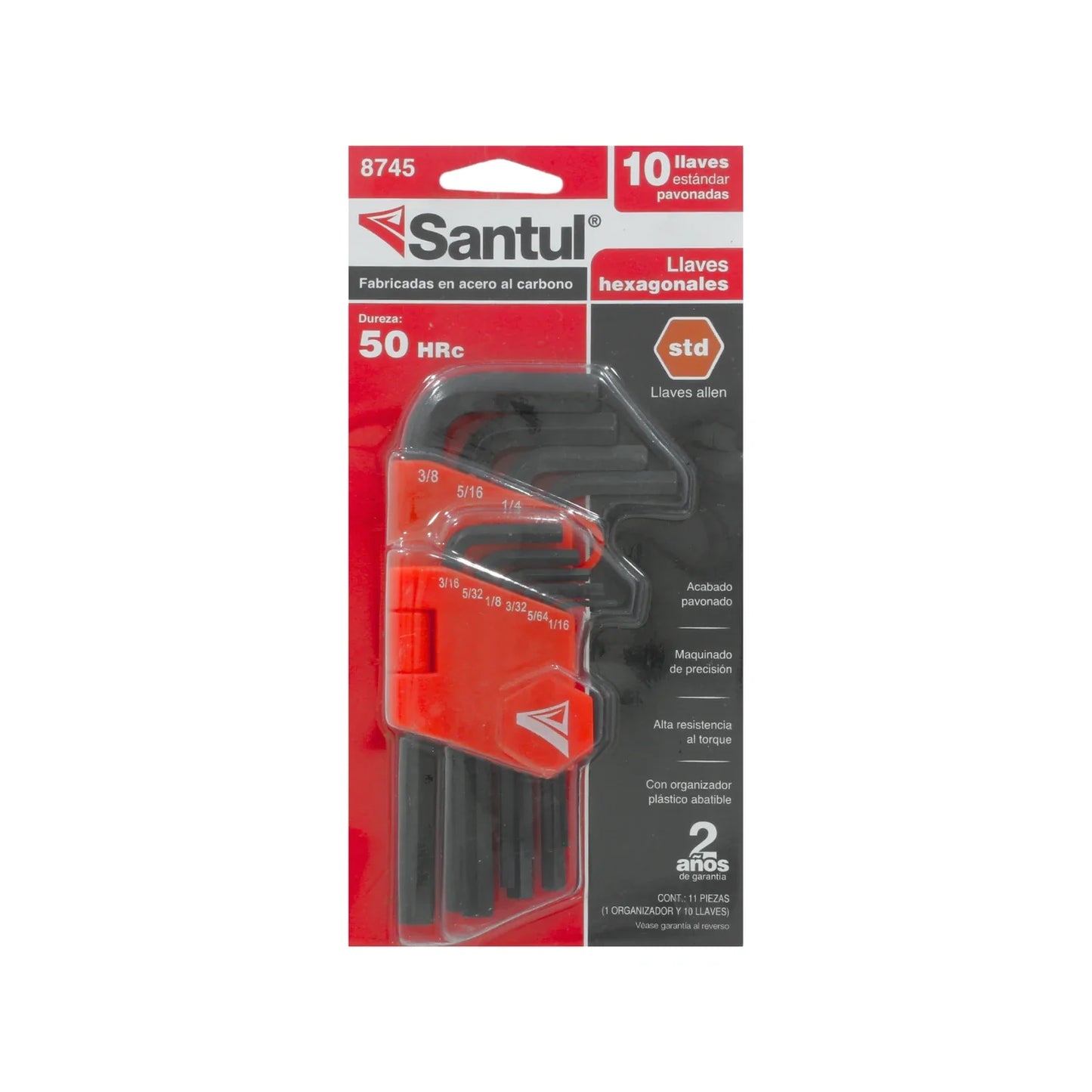 Llaves Allen juego de 10 piezas estándar Santul 8745
