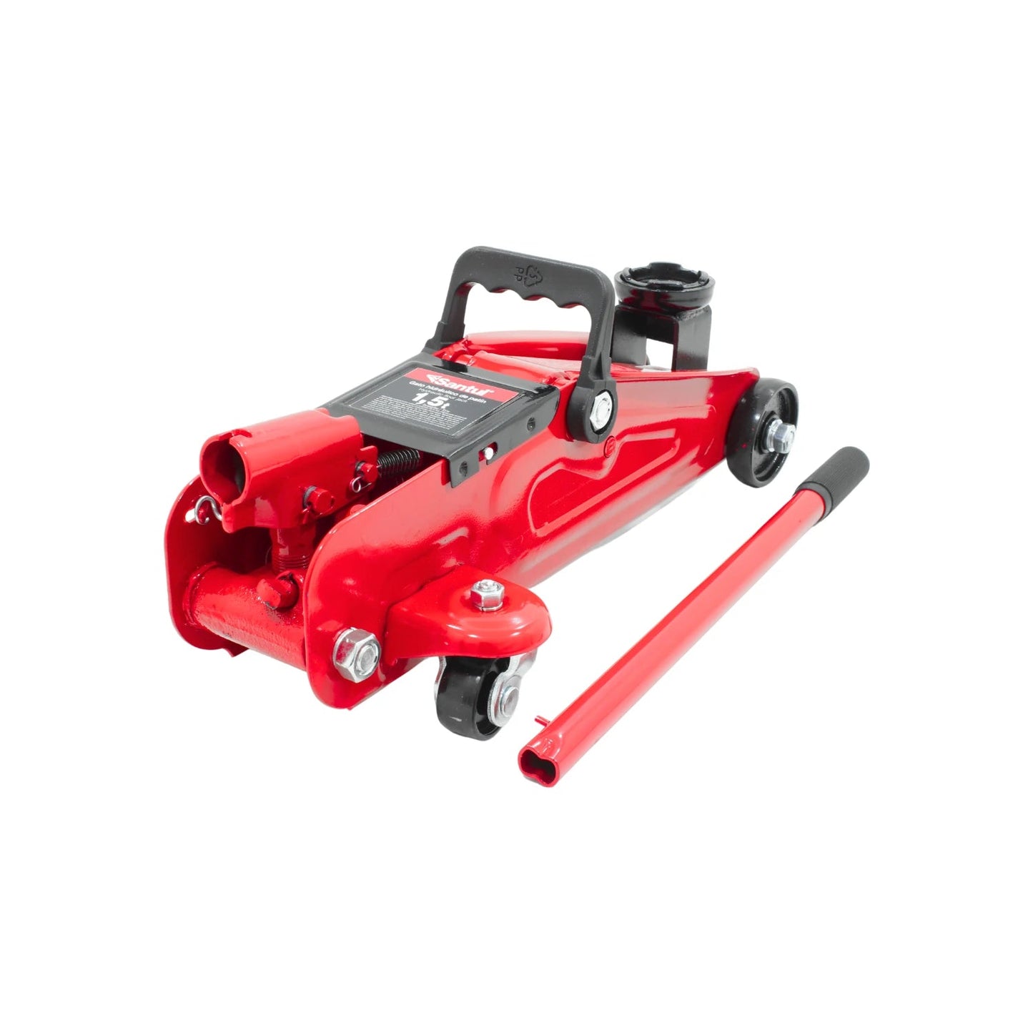Gato de patín hidráulico rojo 1.5 toneladas Santul para elevación de vehículos