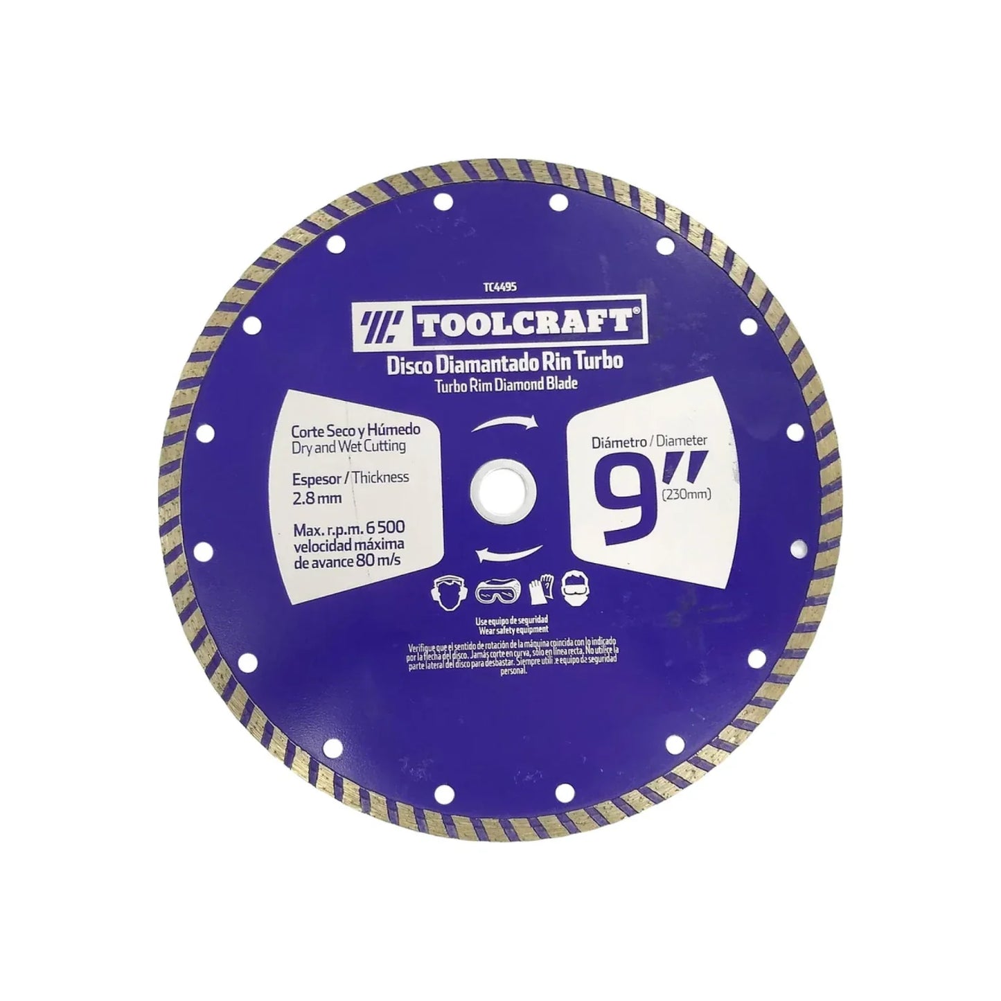 Disco 9" corona continua Toolcraft TC4495 turbo diamantado
