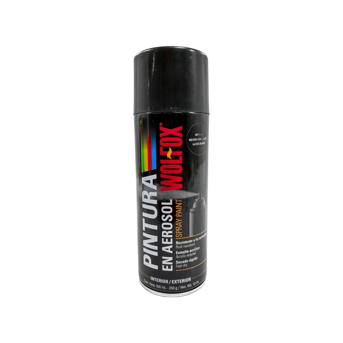 Pintura en aerosol negro brillante 300 ml Wolfox WF0679