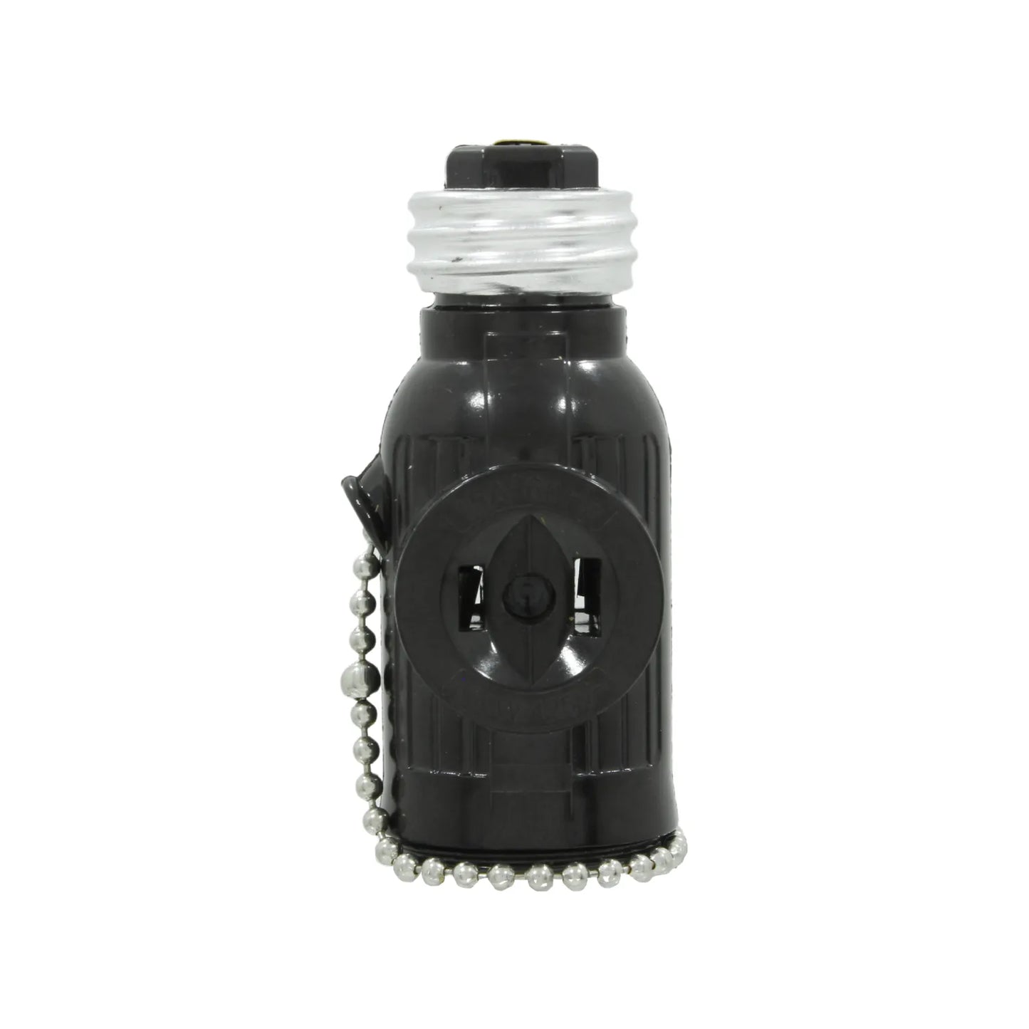 Socket negro con cadena para foco, portalámpara de rosca E26/E27, interruptor con tirador.