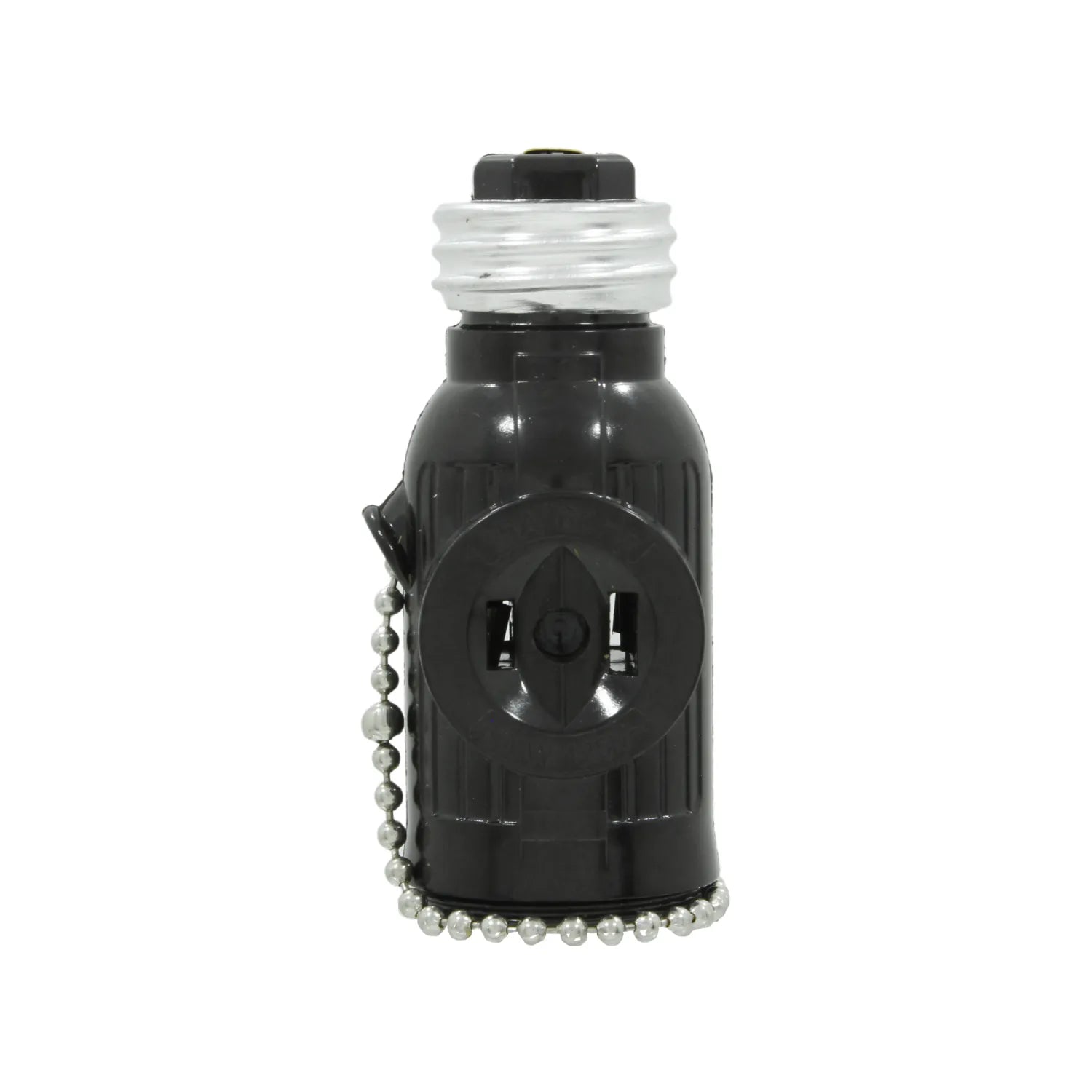Socket negro con cadena para foco, portalámpara de rosca E26/E27, interruptor con tirador.