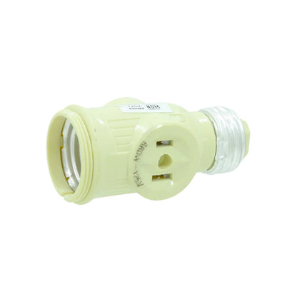 Socket ladrón marfil 125V 660W, adaptador de foco a enchufe de pared con una toma de corriente
