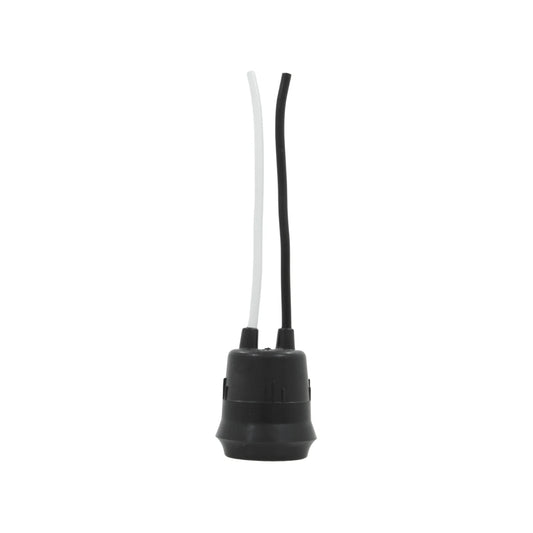 Socket portalámparas negro de intemperie con cables eléctricos para bombillas y focos exteriores