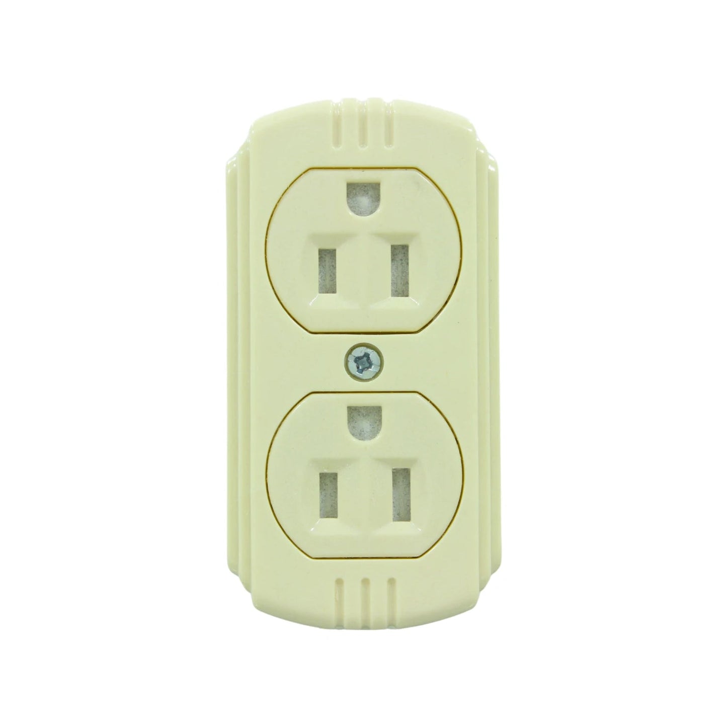 Toma de corriente doble aterrizada color crema, receptáculo eléctrico de pared