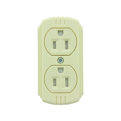 Toma de corriente doble aterrizada color crema, receptáculo eléctrico de pared