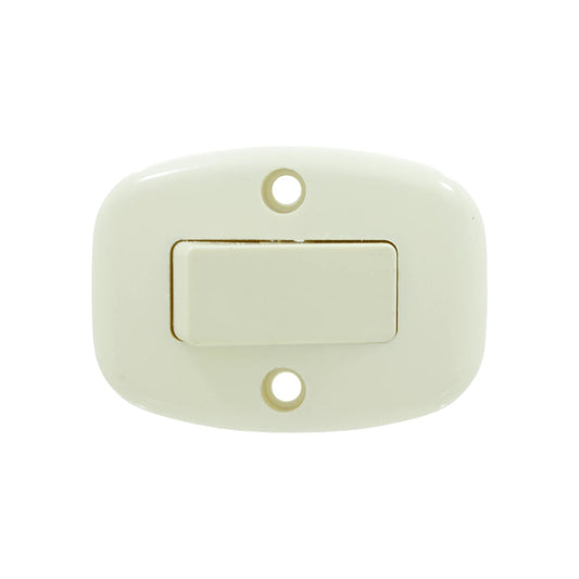 Apagador eléctrico de sobreponer color crema, interruptor de luz sencillo para montaje superficial