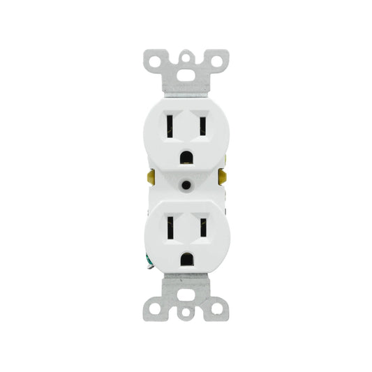 Contacto dúplex eléctrico blanco, toma de corriente de 15A 125V para instalación residencial