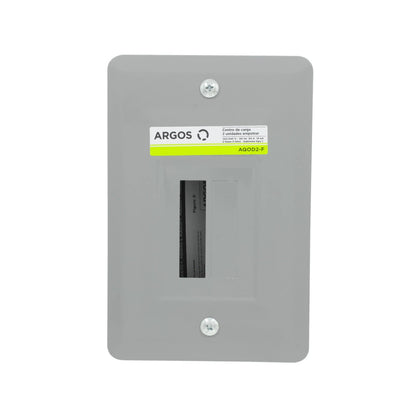Centro de carga Argos AQOD2-F gris empotrable para 2 pastillas, 120/240V 50A, ferretería eléctrica