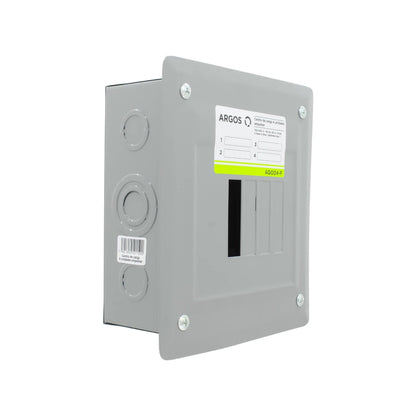 Centro de carga Argos empotrable 4 circuitos gris 120/240V 60A para instalaciones eléctricas