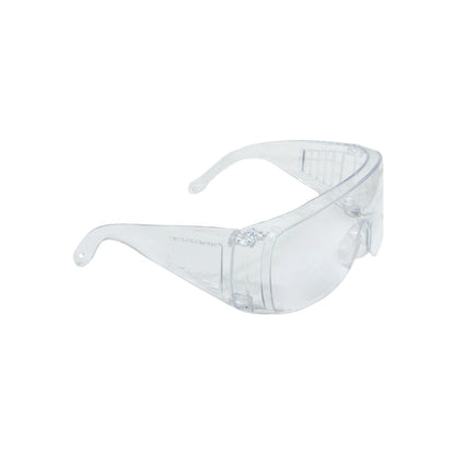 Lente de seguridad transparente con ventilación para protección ocular en trabajos de ferretería, bricolaje y construcción.