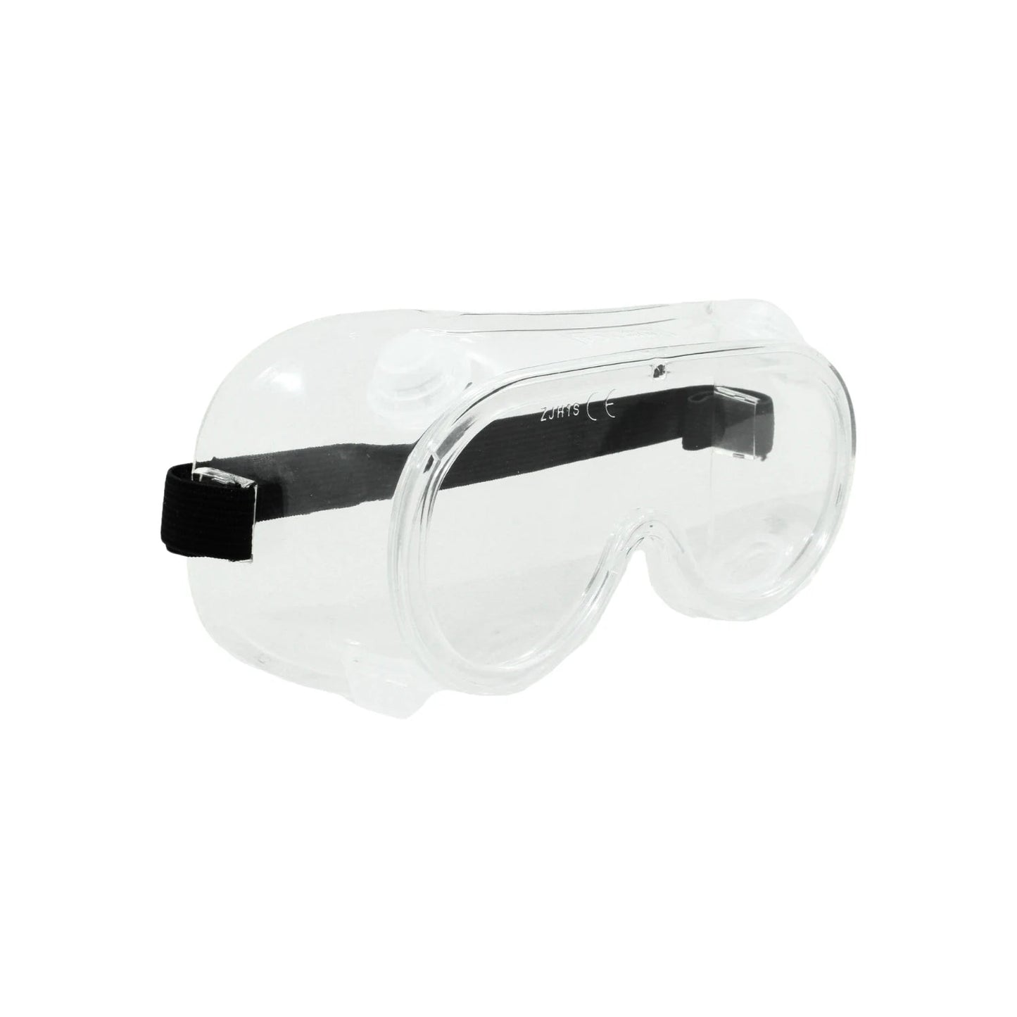 Goggles de seguridad transparentes con correa ajustable para protección ocular industrial.