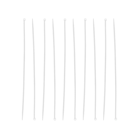 Diez cinchos blancos de plástico de 10 pulgadas para sujetar y organizar cables.