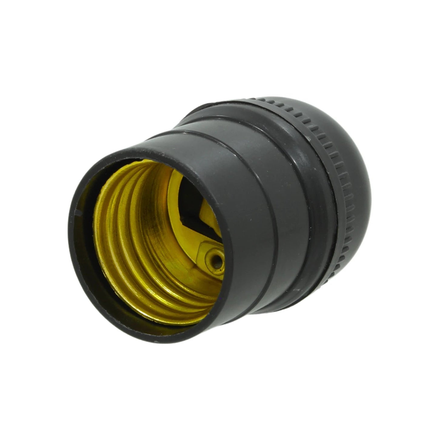 Socket portalámparas negro de baquelita con rosca E27 de latón para bombilla