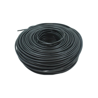Cable eléctrico negro calibre 14 en rollo de 100 metros para instalaciones.