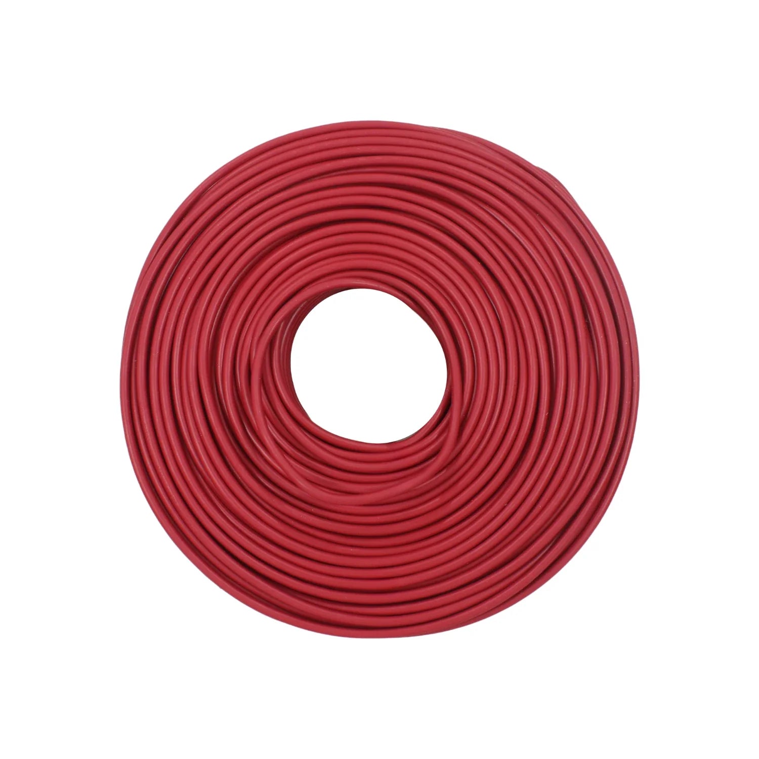 Rollo de cable eléctrico rojo calibre 8, 100 metros, para instalaciones residenciales y comerciales.