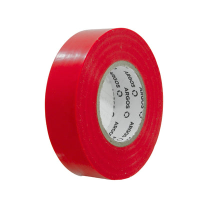Cinta de aislar eléctrica roja Argos para aislamiento y protección de cables
