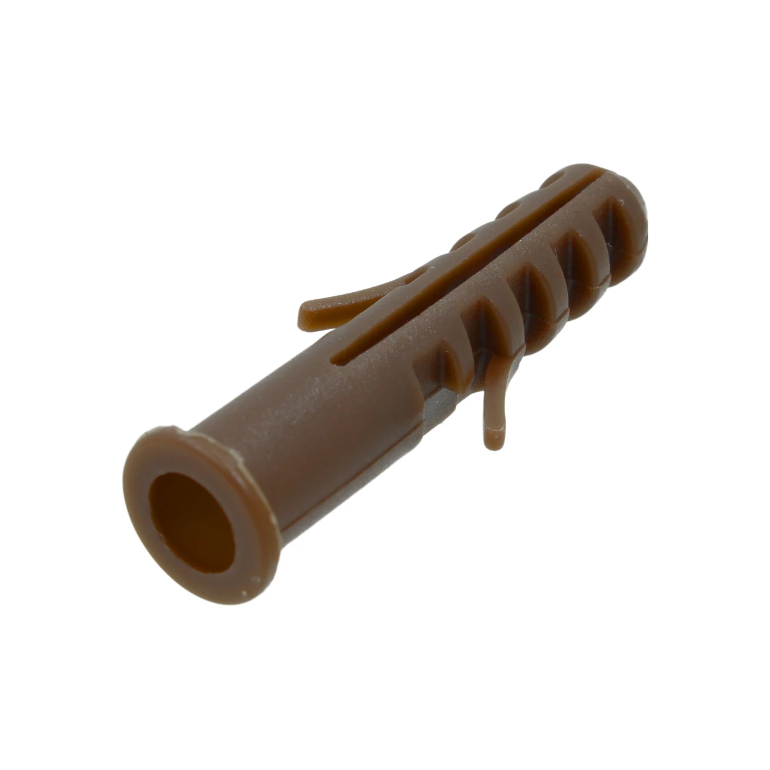 Taquete de plástico resistente café 5/16 ideal para fijación de tornillos en mampostería