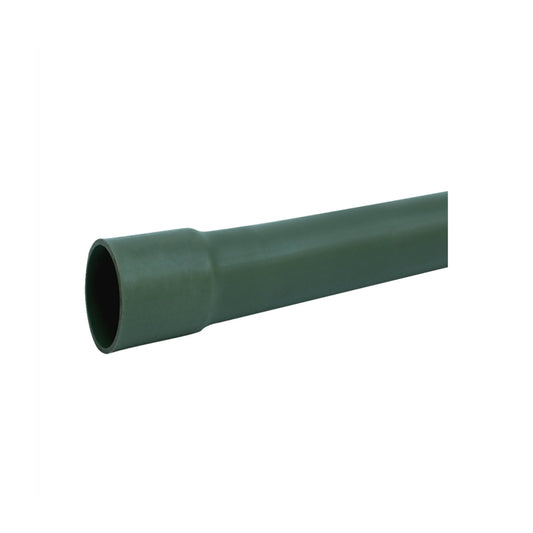 Tubo conduit PVC verde oscuro de 1 pulgada con campana para instalaciones eléctricas