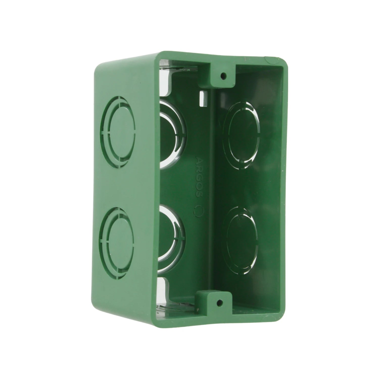Chalupa eléctrica plástica verde Argos 2x4 para instalaciones de cableado eléctrico empotrado