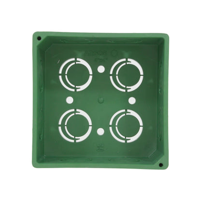 Caja cuadrada eléctrica Argos 4x4 verde con knockouts 3/4 para conexiones de PVC