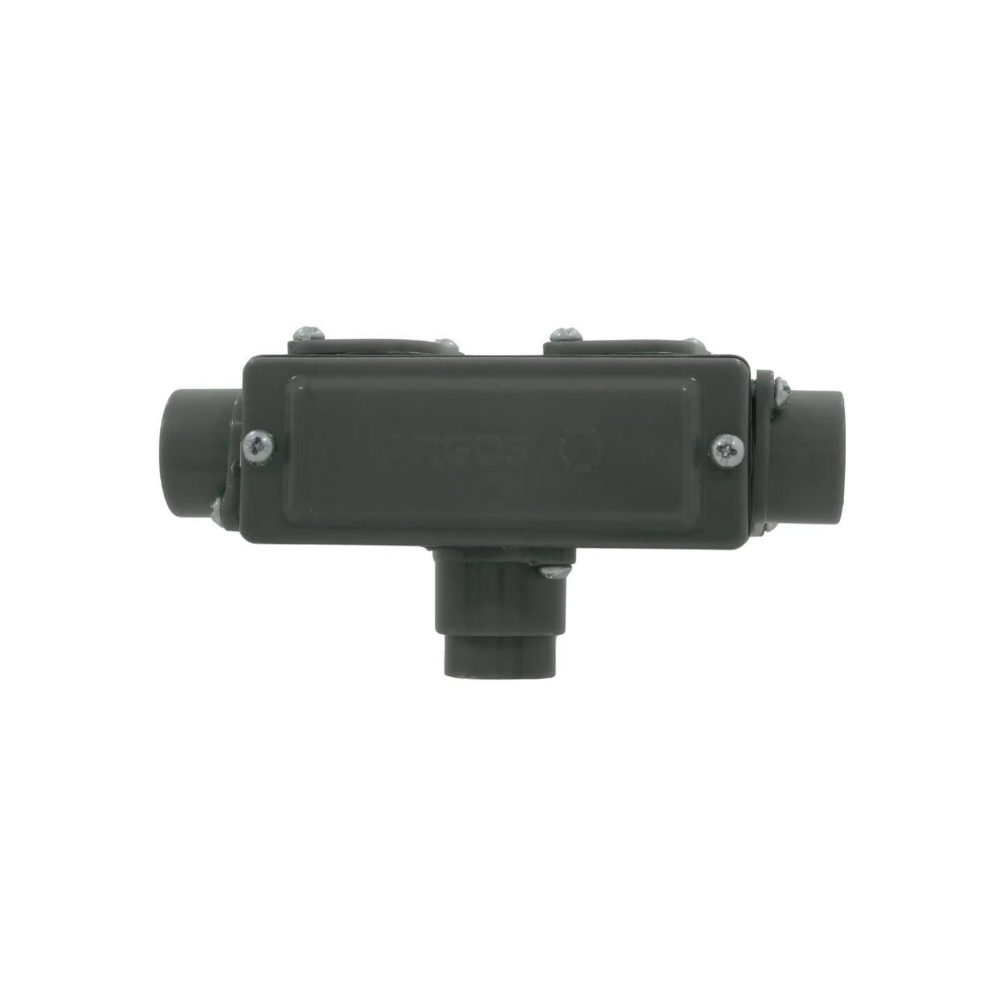 Conector condulet tipo T Argos gris con rosca 3/4 y 1/2 pulgada para canalizaciones eléctricas