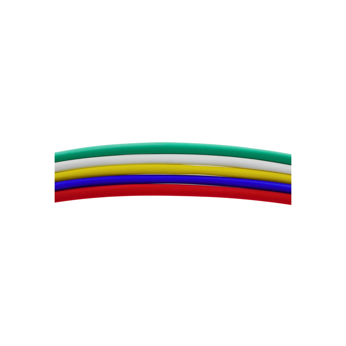 Cables eléctricos de colores verde blanco amarillo azul y rojo para instalaciones eléctricas y proyectos de bricolaje