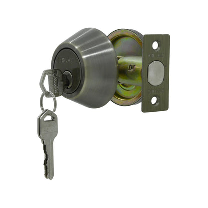 Cerradura cerrojo de seguridad Kovac con llaves, acabado cobre antiguo y pestillo para puerta