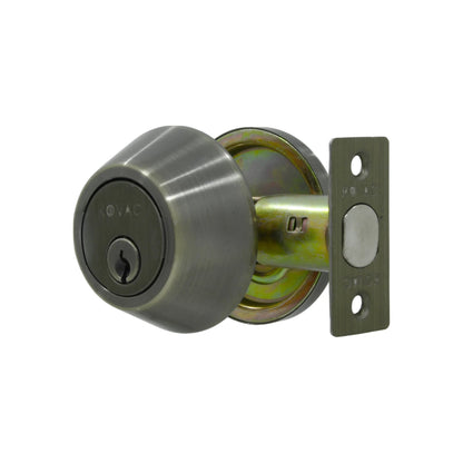 Cerradura cerrojo Kovac de seguridad para puerta con cilindro llave y acabado cobre envejecido