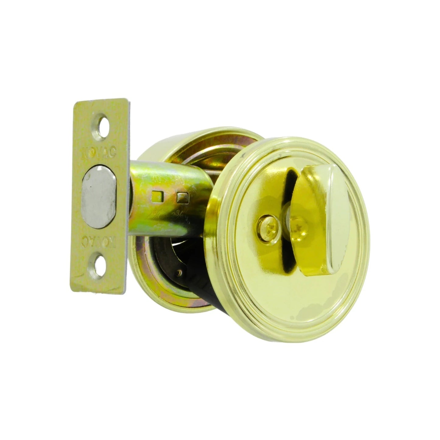 Cerradura de seguridad Kovac dorada para puerta, con pestillo y mariposa interior