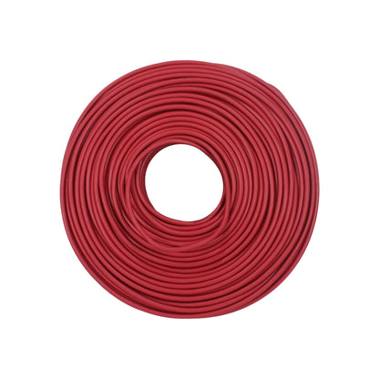 Cable eléctrico rojo calibre 10 en rollo, 100m para instalaciones eléctricas residenciales.