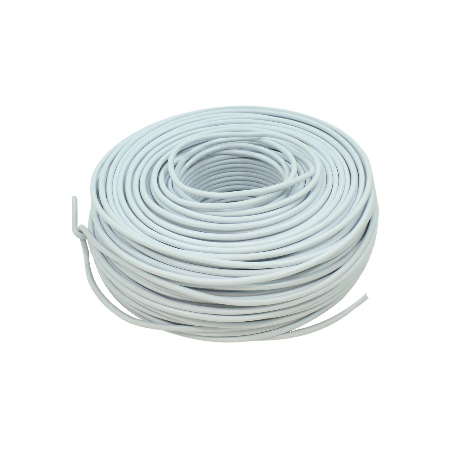 Cable eléctrico calibre 10 blanco en rollo de 100 metros para instalaciones residenciales y comerciales.
