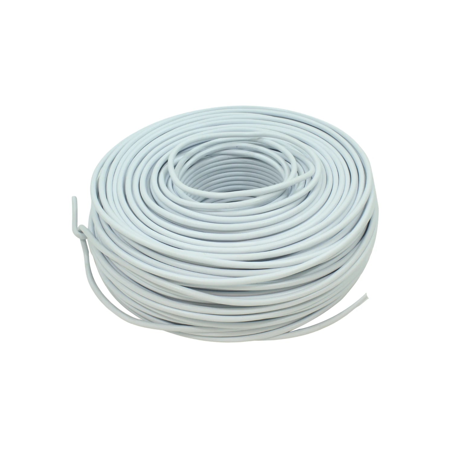 Cable eléctrico calibre 10 blanco en rollo de 100 metros para instalaciones residenciales y comerciales.