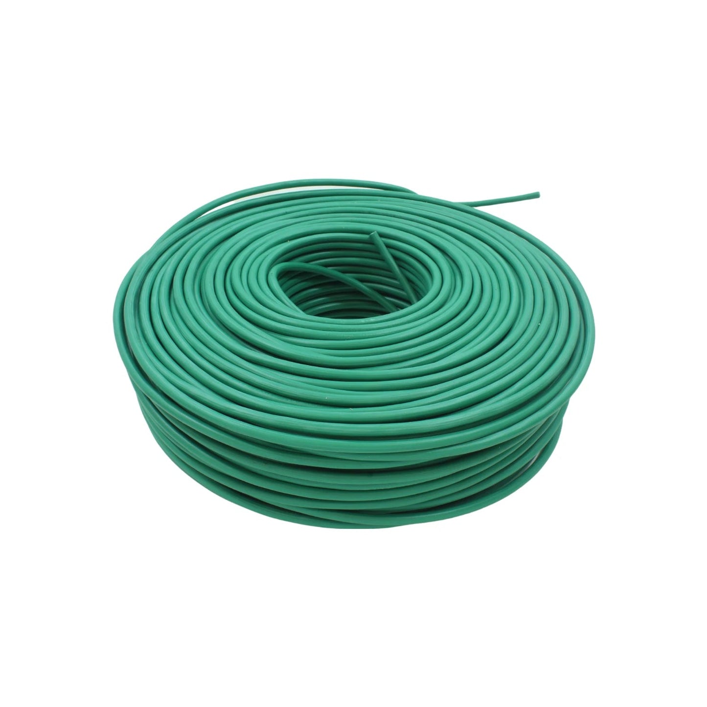 Rollo de cable eléctrico calibre 10 verde, aislado para instalaciones eléctricas residenciales y comerciales.