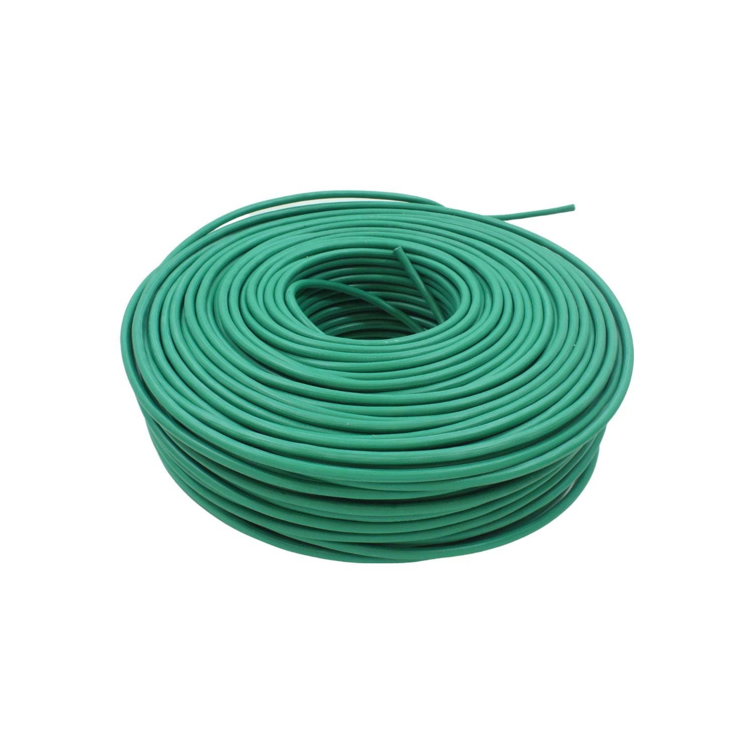 Rollo de cable eléctrico calibre 10 verde, aislado para instalaciones eléctricas residenciales y comerciales.