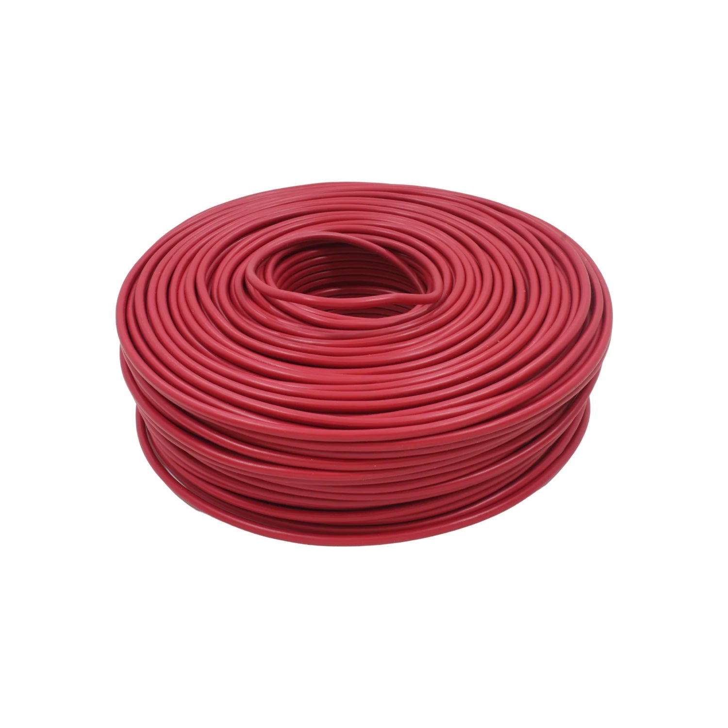 Cable eléctrico rojo calibre 12, en rollo de 100 metros, para instalaciones.