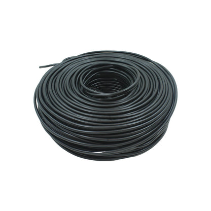Cable eléctrico negro calibre 14, rollo de 100 metros para instalaciones residenciales y comerciales.