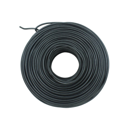Cable eléctrico negro calibre 14 en rollo, aislamiento resistente para uso doméstico o industrial.