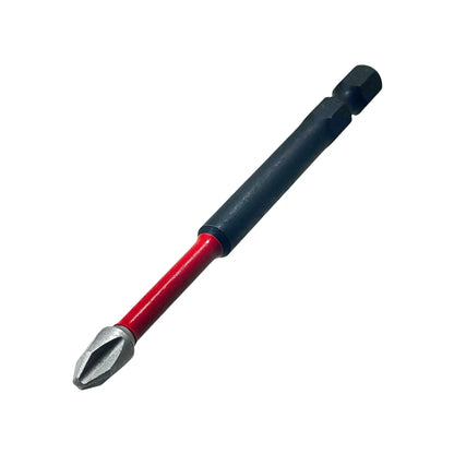Punta de impacto Phillips PH2 roja y negra 3 1/2 pulgadas para atornillador