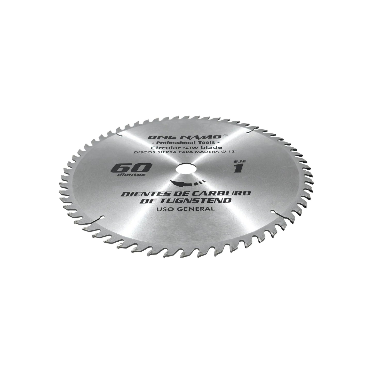 Disco sierra circular profesional Ong Namo 12" 60 dientes de carburo de tungsteno para madera uso general
