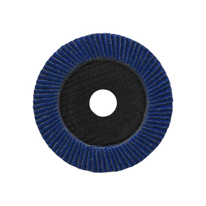 Disco flap de zirconio azul para desbaste y lijado de metal con amoladora angular